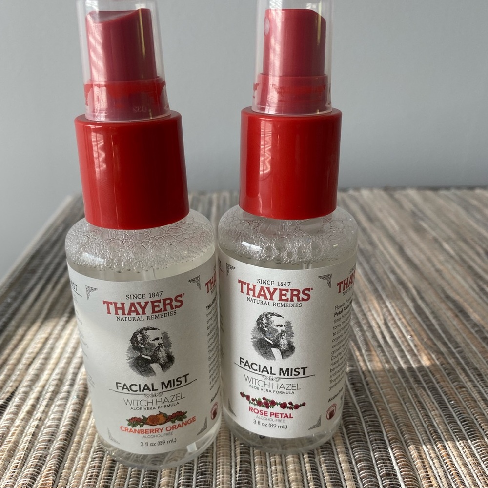 Set of 2 Thayer’s 3 oz Facial Mist Spray (Rose Patel + Cranberry Orange)